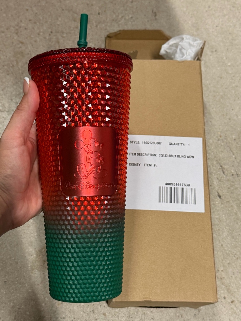 Disney world Starbucks ombré studded tumbler new